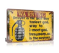 Cool Wall Decor Grunge Vintage Wall Decor | Prayer : The Best Way To Meet God - Un panneau d'avertissement esthétique essentiel pour la décoration de la maison de sous-sol (30 x 40 cm)