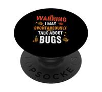 Cool Warning Talk About Bugs Collecteur d'insectes amusant garçon PopSockets PopGrip Adhésif