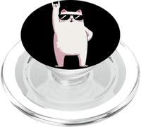 Cool White Cat Rock on Funny Cat Lover Lunettes de Soleil Graphiques PopSockets PopGrip pour MagSafe