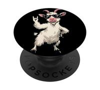 Cool White Goat Rock Hand Sign Lunettes de Soleil Punk Graphic avec PopSockets PopGrip Adhésif