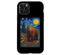 Cool Wild California Bear in The Starry Night Painting Art Coque pour iPhone 11 Pro