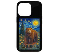 Cool Wild California Bear in The Starry Night Painting Art Coque pour iPhone 13 Pro