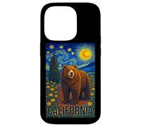 Cool Wild California Bear in The Starry Night Painting Art Coque pour iPhone 14 Pro
