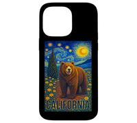 Cool Wild California Bear in The Starry Night Painting Art Coque pour iPhone 14 Pro Max