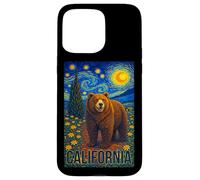 Cool Wild California Bear in The Starry Night Painting Art Coque pour iPhone 15 Pro Max