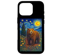 Cool Wild California Bear in The Starry Night Painting Art Coque pour iPhone 16 Pro