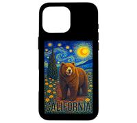 Cool Wild California Bear in The Starry Night Painting Art Coque pour iPhone 16 Pro Max