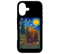 Cool Wild California Bear in The Starry Night Painting Art Coque pour iPhone 17