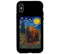 Cool Wild California Bear in The Starry Night Painting Art Coque pour iPhone X/XS