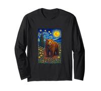 Cool Wild California Bear in The Starry Night Painting Art Manche Longue
