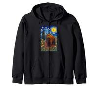 Cool Wild California Bear in The Starry Night Painting Art Sweat à Capuche