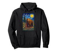 Cool Wild California Bear in The Starry Night Painting Art Sweat à Capuche