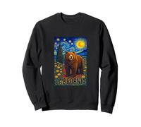 Cool Wild California Bear in The Starry Night Painting Art Sweatshirt
