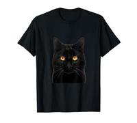 Cool Wild Halloween Black Cat Illustration Graphic Designs T-Shirt