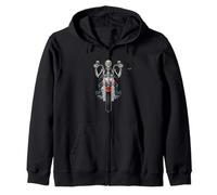 Cool Wild Skelton Riding Motor Bike Illustration Graphic Sweat à Capuche