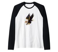 Cool Wild USA Eagle Hunting Illustration Graphic Designs Manche Raglan