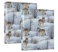 Cool Wolf Lot de 2 classeurs à 3 anneaux en D de 3,8 cm avec porte-bloc pour l'école, l'université, le bureau