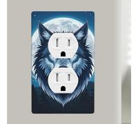 Cool Wolf Plaques murales incassables en polycarbonate à double sortie pour cuisine, maison, chambre d'enfant 11,4 x 7 cm