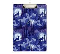Cool Wolf - Porte-bloc violet en acrylique à suspendre - Format A4 - Taille standard - 31,8 x 22,9 cm - Clip argenté