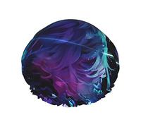 Cool Wolf Print Bonnet de douche pour femmes Bonnets de douche réutilisables en tissu à double couche Bonnets de cheveux pour filles