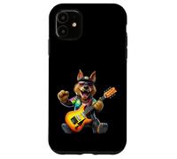 Cool Wolf Rock Guitar Player Musicien Animal Lover Coque pour iPhone 11