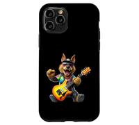 Cool Wolf Rock Guitar Player Musicien Animal Lover Coque pour iPhone 11 Pro