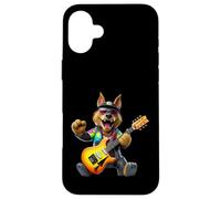 Cool Wolf Rock Guitar Player Musicien Animal Lover Coque pour iPhone 16 Plus