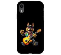 Cool Wolf Rock Guitar Player Musicien Animal Lover Coque pour iPhone XR