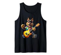Cool Wolf Rock Guitar Player Musicien Animal Lover Débardeur