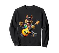 Cool Wolf Rock Guitar Player Musicien Animal Lover Sweatshirt