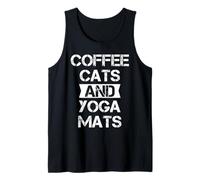 Cool Yoga Coffee Cats Tee Shirts, Coffee Cats and Yoga Mats Débardeur