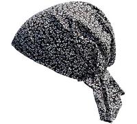 Cool4 Bandana d'été pour la plage - Protection solaire - A04, Schwarz Stark Weiß Geblümt, Medium