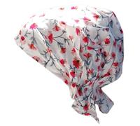 Cool4 Foulard d'été bandana plage mer bonnet soleil protection solaire bonnet chimio casquette A04, Blanc élégant rouge rose fleuri, 56