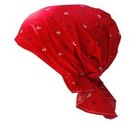 Cool4 Foulard d'été bandana plage mer bonnet soleil protection solaire bonnet chimio casquette A04, Motif marin rouge avec ancres noires et blanches, 56