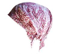 Cool4 Foulard d'été bandana plage mer bonnet soleil protection solaire bonnet chimio casquette A04, Naturel avec motif floral rose bordeaux rouge, 56-58