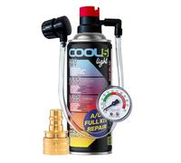 Cool5 Hobby, remplacement r1234yf, Produit d'étanchéité, réfrigérant, recharge de climatisation de voiture, équivalent 660g, 1 boîte, 5 en 1, 235g, avec Tuyau intégré, manomètre et Adaptateur