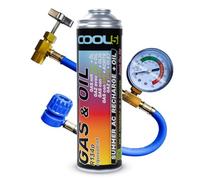 Cool5 Kit de réparation de climatisation Summer Full KIT - Remplacement de gaz R134a (substitut du R134a) réfrigérant avec Huile avec Tuyau manomètre pour Voitures 1995-2016 + Produit