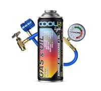 Cool5 LIGHT, remplacement r134a, Produit d'étanchéité, réfrigérant, recharge de climatisation de voiture, équivalent 660g, 1 boîte, 2 en 1, 235g, conduite de pression avec manomètre
