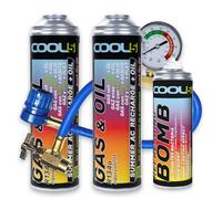 Cool5 Lot de 2 Kits de réparation de climatisation - Remplacement d'huile de réfrigérant (Remplacement du gaz R134a) pour Voitures de 1995 à 2016 - Haute efficacité (2 en 1 290 g)