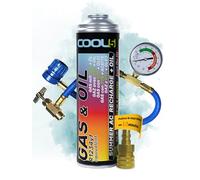 COOL5 recharge gaz de remplacement r1234yf, réfrigérant de remplacement r1234yf pour climatisation automobile - 1 boîte 2en1, 290 g + tuyau de mesure + adaptateur + APC 500ml