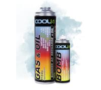 COOL5 2in1 - Recharge clim voiture R134a - r134a recharge kit, gaz de clim r134a pour la climatisation des voitures 1995-2016 + Bombe de rafraîchissement + Nettoyant universel 500ml