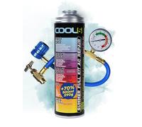 COOL5 recharge gaz de remplacement r134a, réfrigérant de remplacement r134a pour climatisation automobile - 1 boîte 5en1, 290 g + tuyau de mesure + APC 500ml