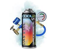 COOL5 recharge gaz de remplacement r134a, réfrigérant de remplacement r134a pour climatisation automobile - 1 boîte 2en1 LIGHT, 235 g + tuyau de mesure