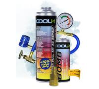 COOL5 5in1 - réparation A/C, remplacement R1234yf, pour la recharge de la climatisation pour les voitures après 2016 + Tuyau de mesure + Bombe de recharge + Adaptateur + Nettoyant universel 500ml