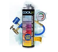 COOL5 recharge gaz de remplacement r134a, réfrigérant de remplacement r134a pour climatisation automobile - 1 boîte 5en1, 290 g + tuyau de mesure