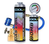 Cool5 Summer AC Recharge + Kit d'huile pour climatisation Kit de réparation de gaz réfrigérant avec huile (R1234yf) avec tuyau de mesure + adaptateur YF pour voitures à partir de l'année de