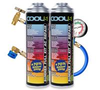 COOL5 réfrigérant de remplacement r1234yf pour climatisation automobile -2 boîtes 5en1, 290g + conduite sous pression avec manomètre conçue pour R1234yf