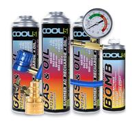 Cool5 Summer AC Recharge + Kit d'huile pour climatisation - Kit de réparation de gaz réfrigérant avec huile (R1234yf) avec tuyau de mesure + adaptateur YF - Pour voitures à partir de 2017 - 290 g +