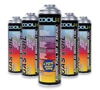 COOL5 Réfrigérant de remplacement r134a pour climatisations automobiles - 4 boîtes 2 en 1, 290 g + 1 boîte 5 en 1, 290g