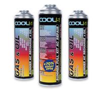 Cool5 Summer Full KIT AC 5 en 1 Kit de réparation de climatiseur (gaz de rechange R134a) 290g 2 pièces de rechange pour gaz réfrigérants avec huile (R134a & R12) - pour voiture 1995-2016 290g